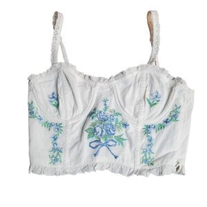 Altar'd State Embroidered Boho Style Corsett Top XS